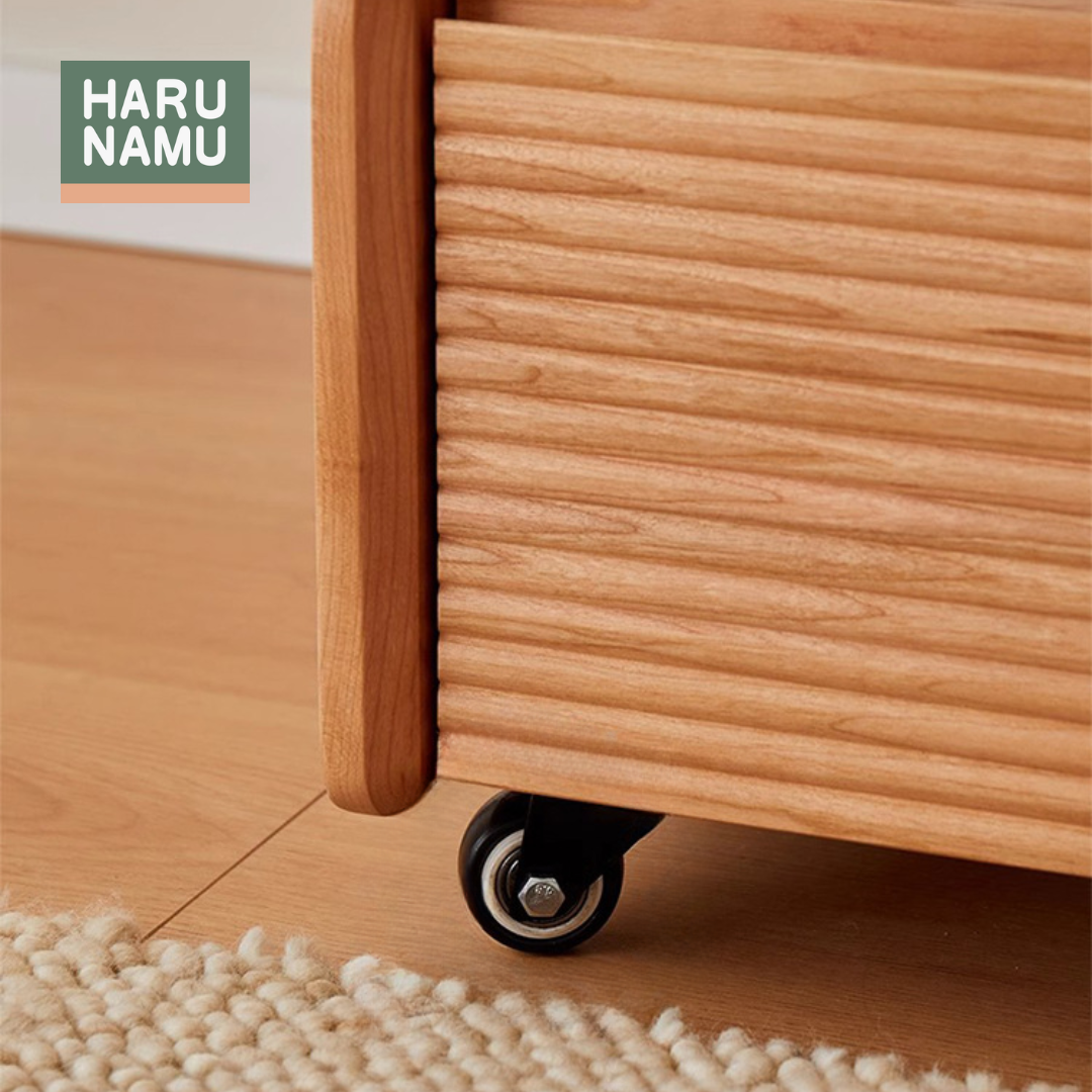 AKIHIKO Mobile Solid Wood Side Drawer