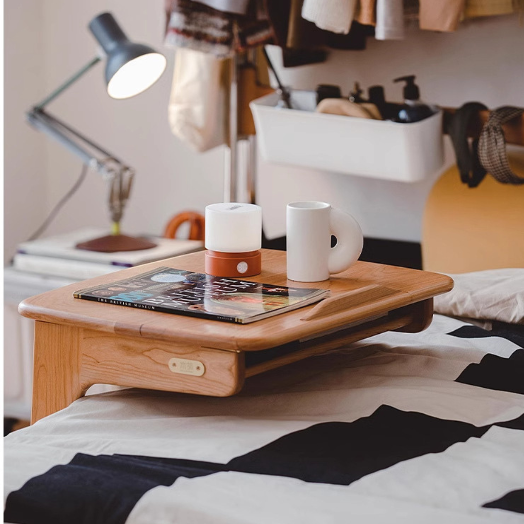 HARUKI Solid Wood Mobile Side Table