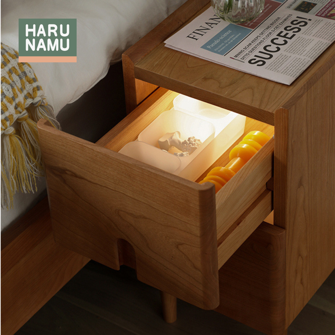 KONOMI Solid Wood Bedside Drawer