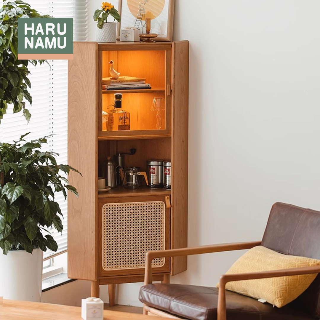 HIRAKU Solid Wood Corner Cabinet