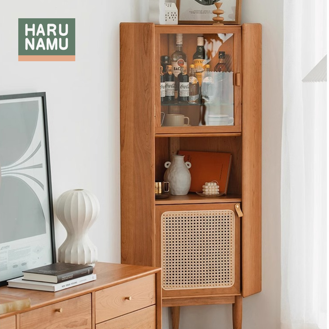 HIRAKU Solid Wood Corner Cabinet