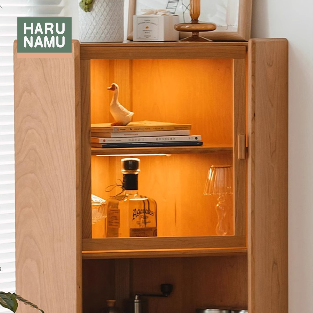 HIRAKU Solid Wood Corner Cabinet
