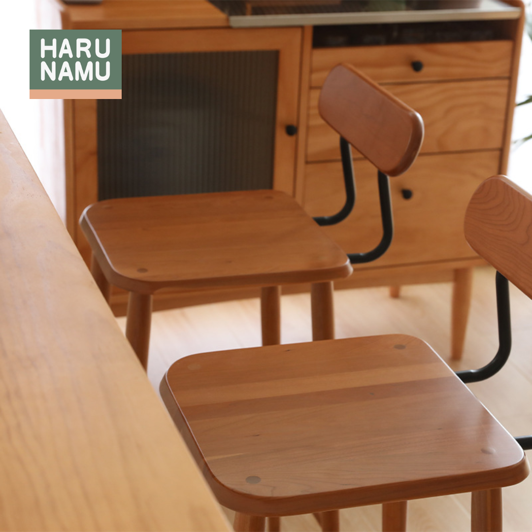 KENJI Solid Wood Bar Stool