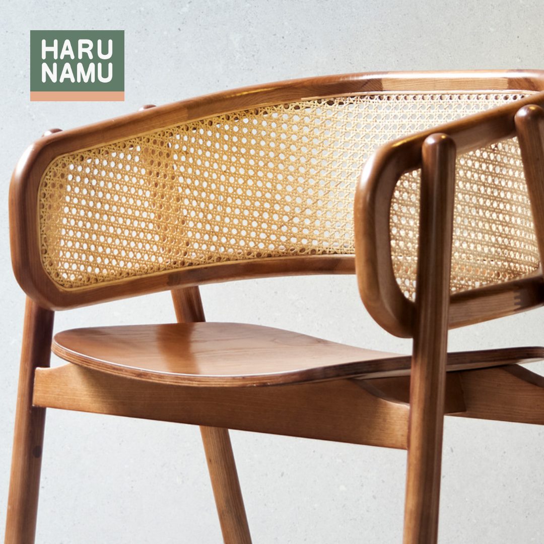 SHIZUKESA Solid Wood Rattan Chair