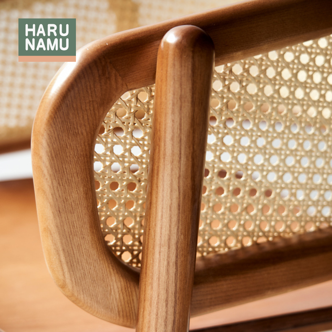 SHIZUKESA Solid Wood Rattan Chair