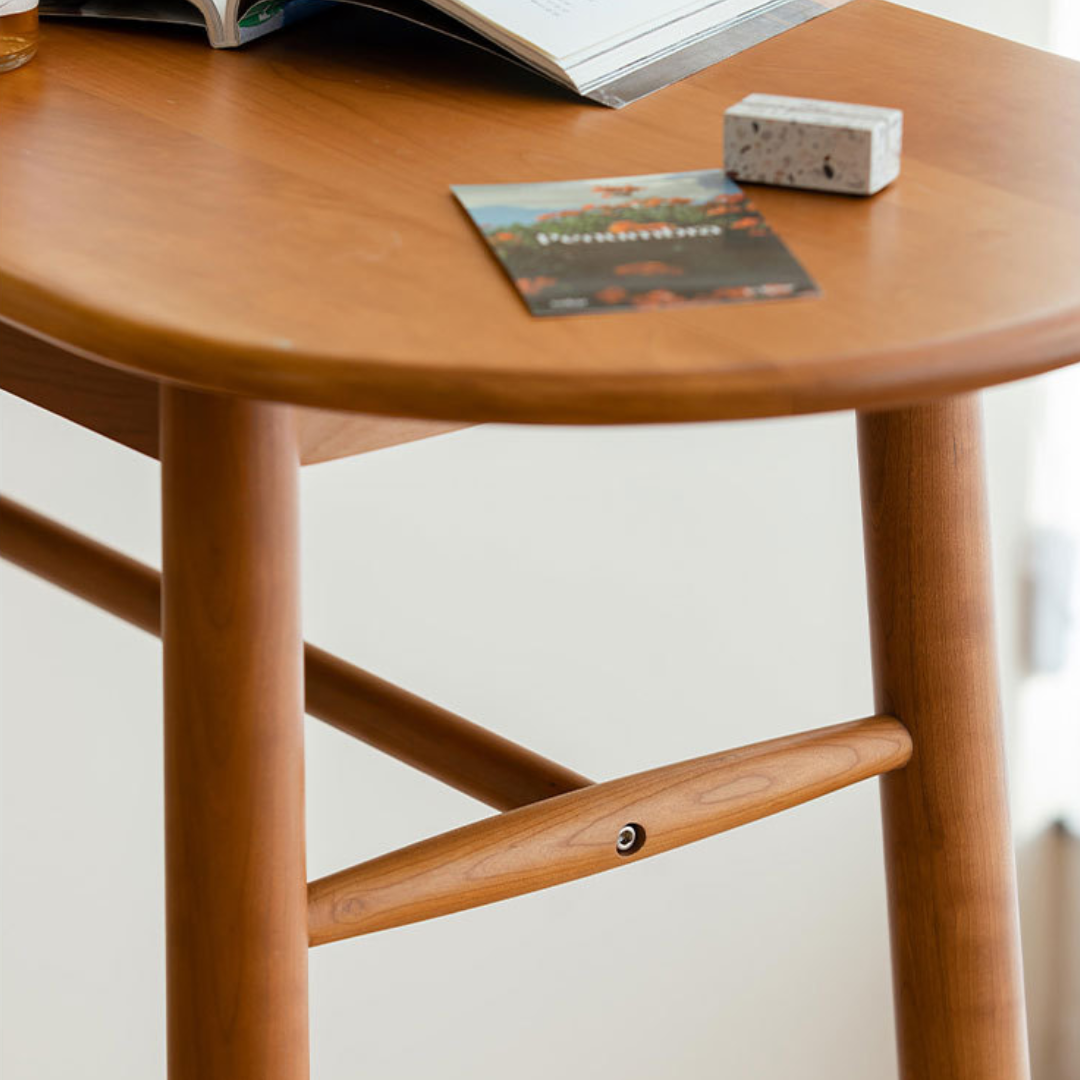 YUZUKI Solid Wood Rattan Bar Table