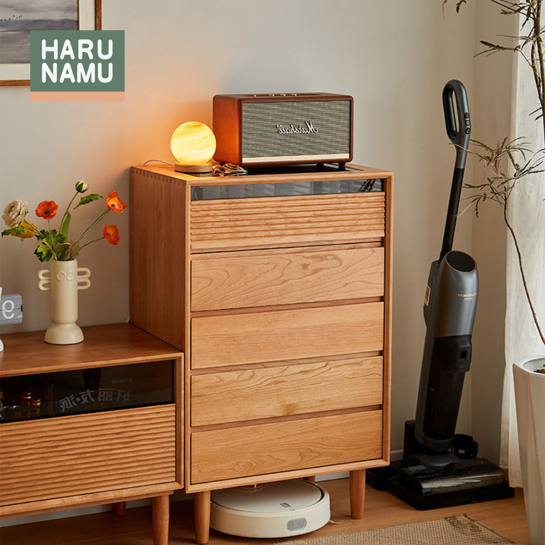 CHIAKI Solid Cherry Wood Chest of Drawers