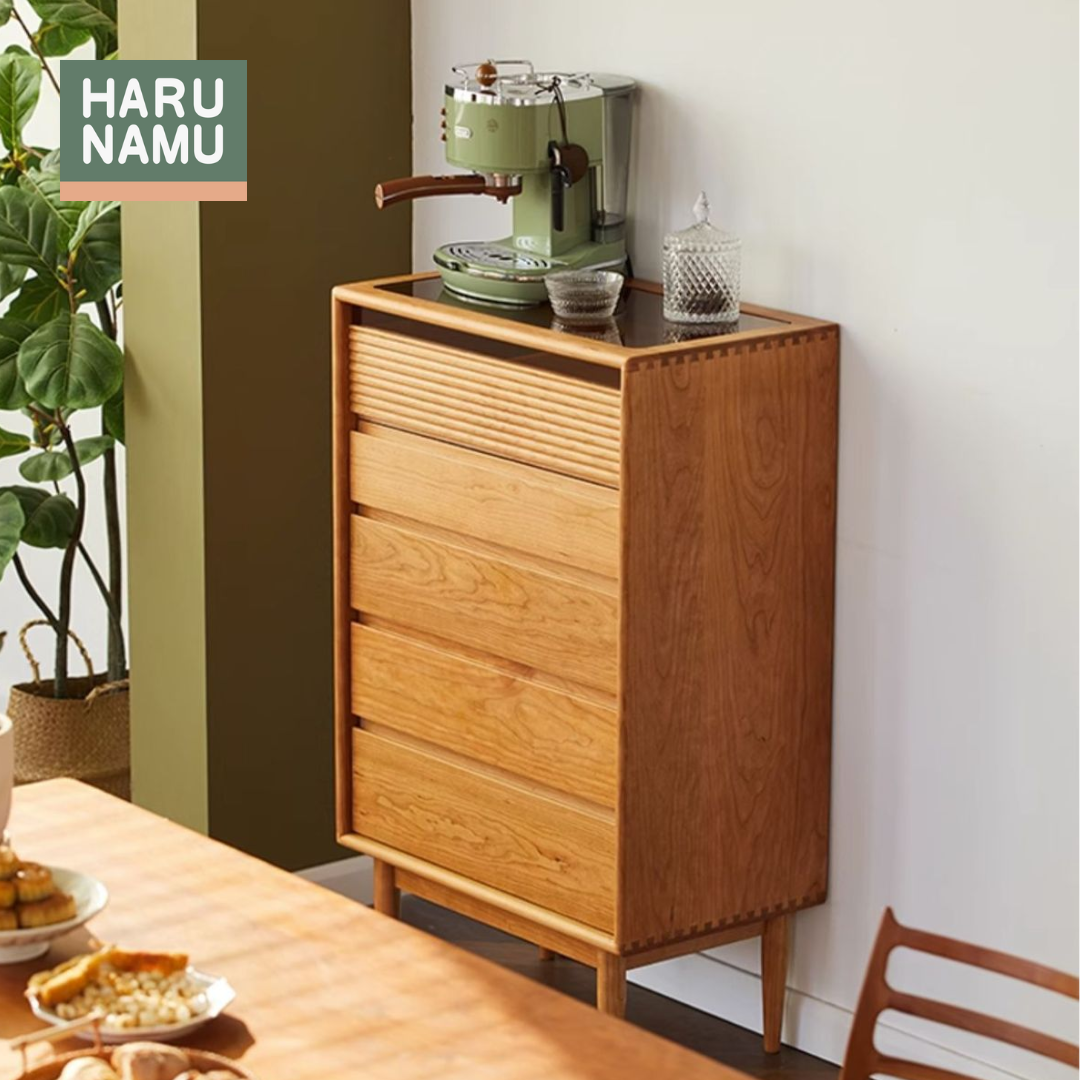 CHIAKI Solid Cherry Wood Chest of Drawers