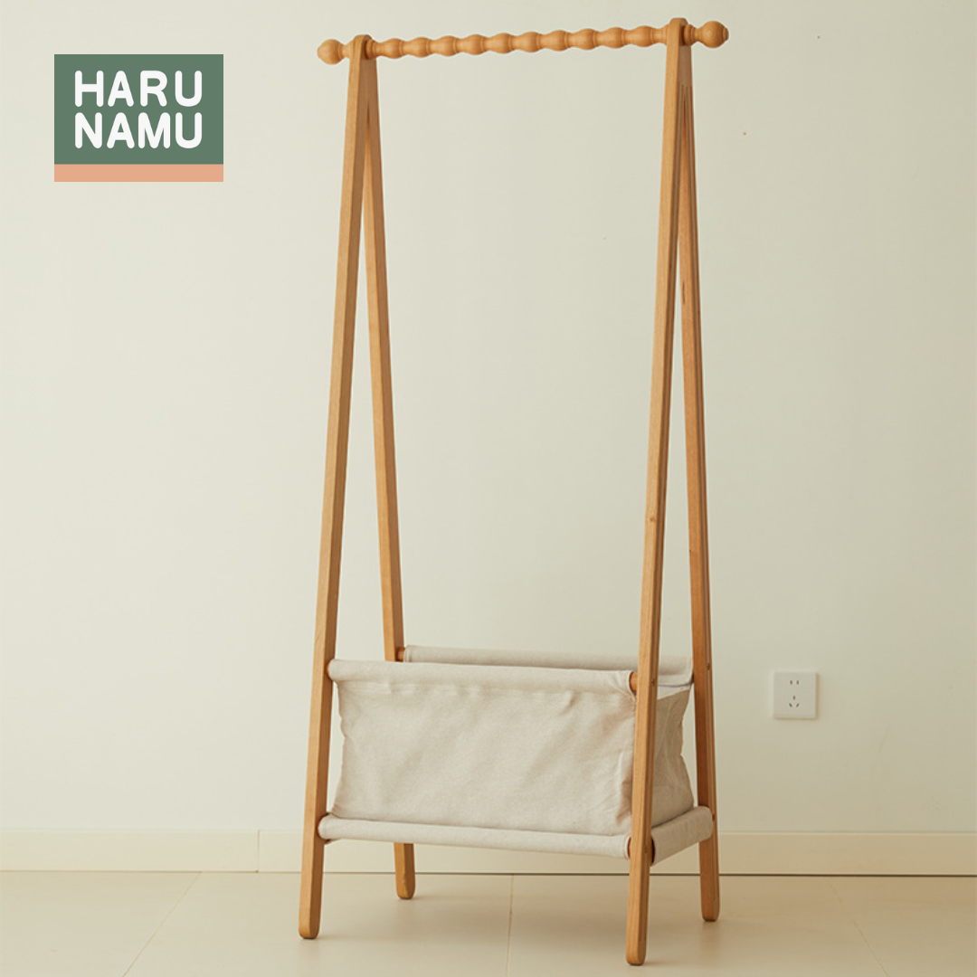 HIDEHISA Solid Wood Grooved Clothes Rack