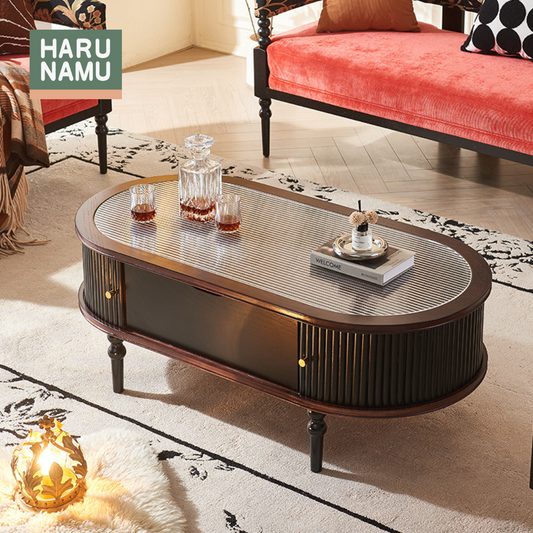 MITSUKI Ebony Black Solid Wood Coffee Table