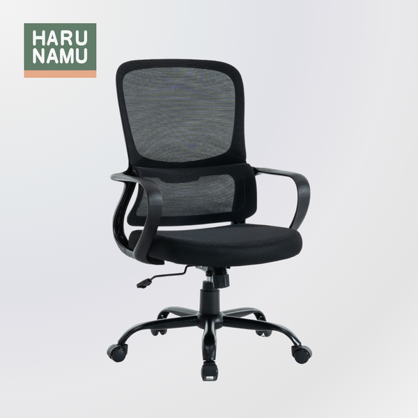 ADONIS Black Ergonomic Office Chair - Harunamu