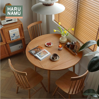 HIROGERU Solid Wood Extendable Table