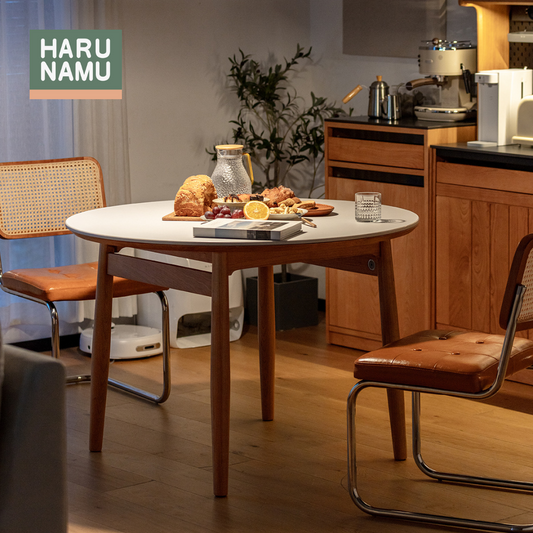IWAMA Round Stone Solid Wood Table