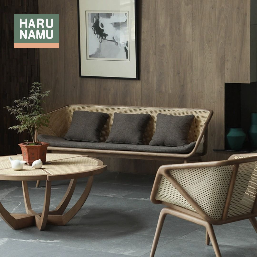 SAHANA Rattan Solid Wood Sofa