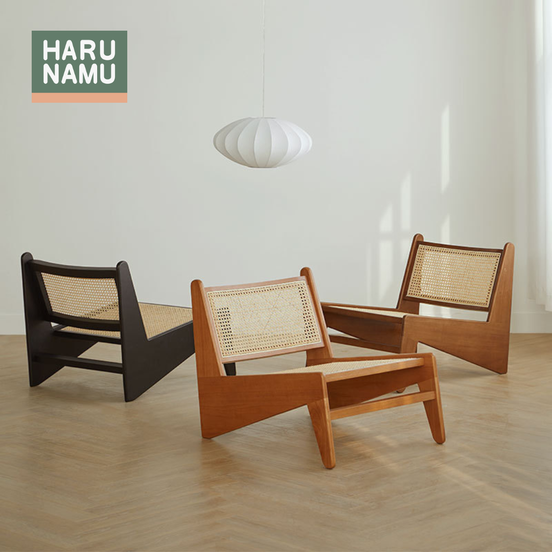 KUTSUROGU Solid Wood Rattan Lounge Chair