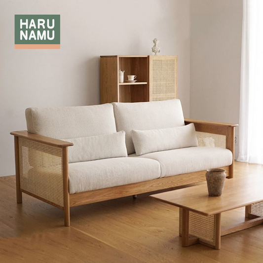 HIROKI Rattan Solid Wood Sofa