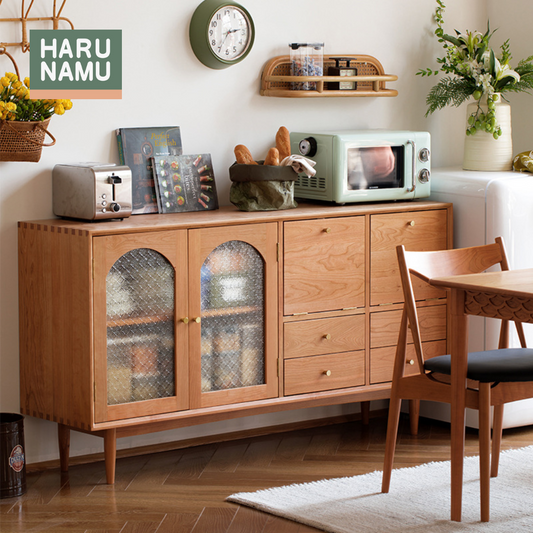 MITSU Solid Wood Side Cabinet