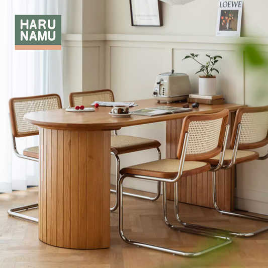 MIKINO Curved Solid Wood Table