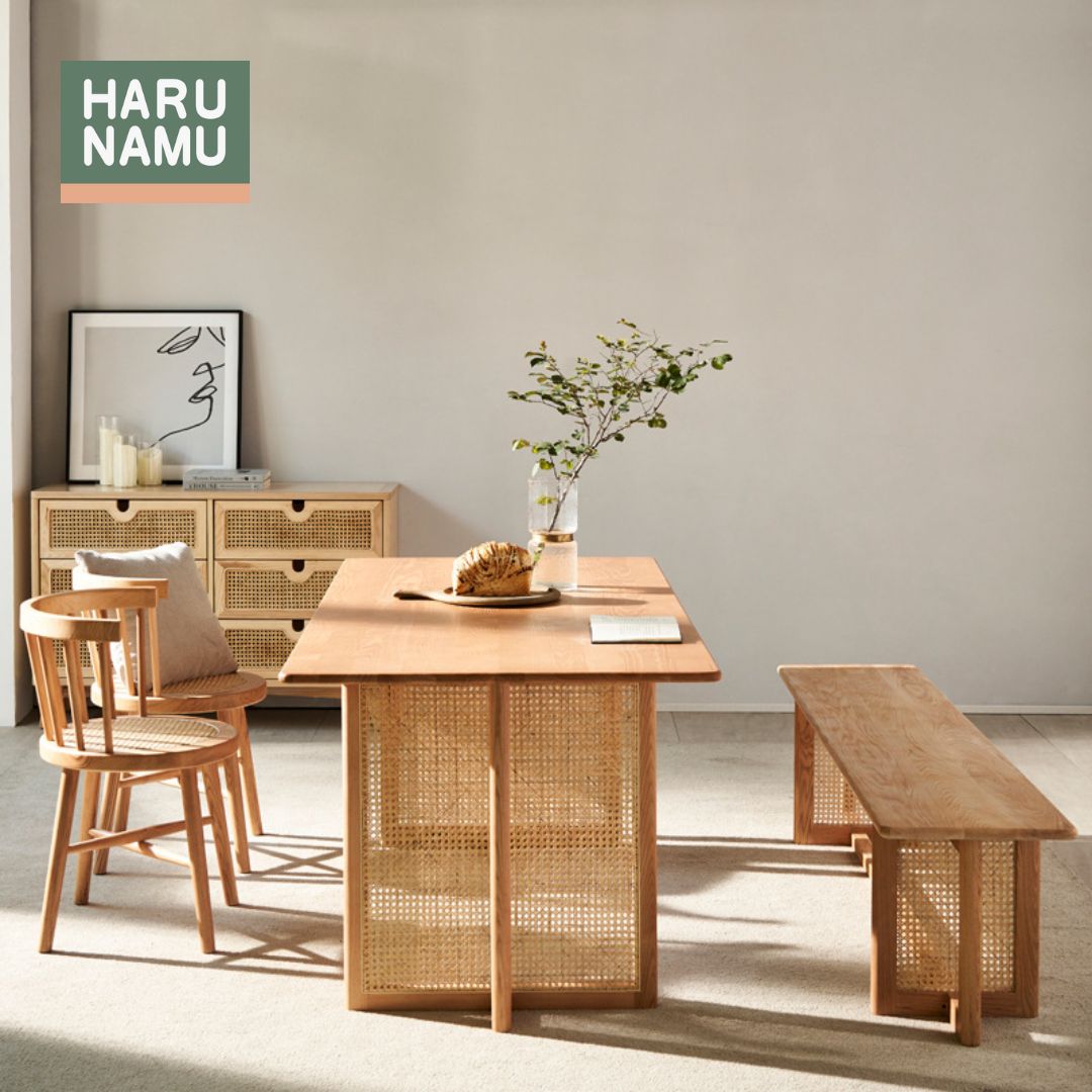 JIN Rattan Solid Wood Dining Table