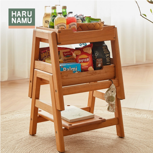 KASANE Solid Wood Hybrid Stool Side Table