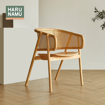 SHIZUKESA Solid Wood Rattan Chair