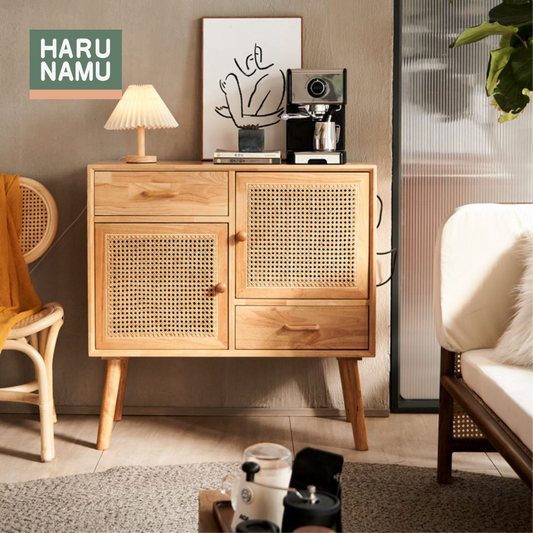 SEIJI Rattan Solid Wood Sideboard Cabinet