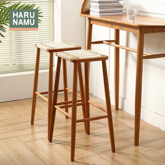 ORU Solid Wood Weave Bar Stool