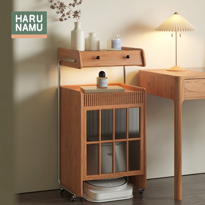 FUUKI Solid Wood Robot Vacuum Cabinet