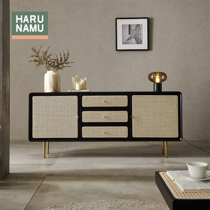 KENTA Rattan Solid Wood Sideboard