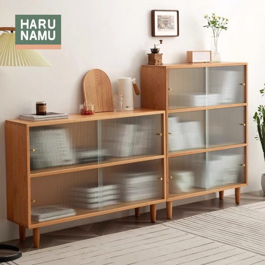 NAMERAKANA Solid Wood Display Cabinet