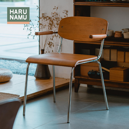 KYUSOKU Solid Wood and Stainless Steel Chair