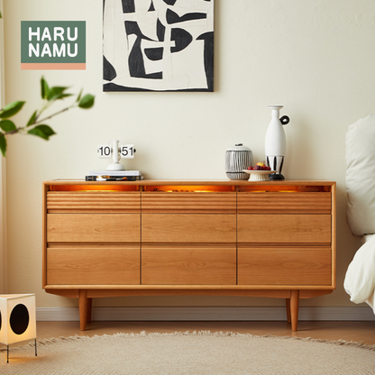 CHIAKI Solid Cherry Wood Chest of Drawers