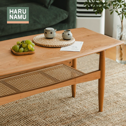 NATSU Solid Wood Rattan Coffee Table