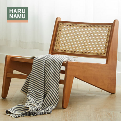 KUTSUROGU Solid Wood Rattan Lounge Chair