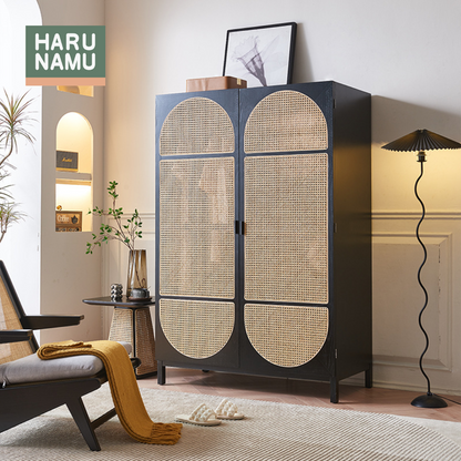 IZANAMI Solid Wood Rattan Wardrobe