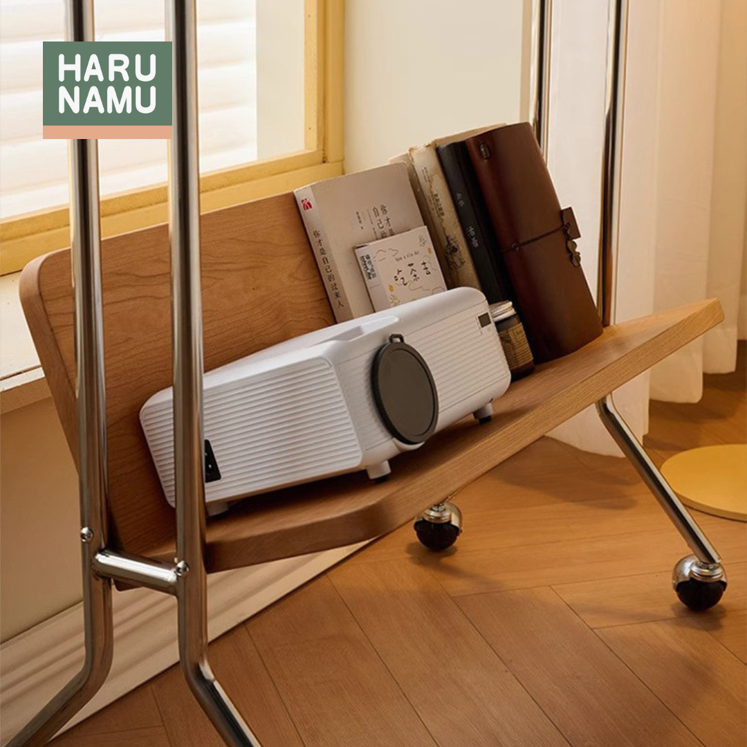 BINTĒJI Solid Wood Storage Trolley