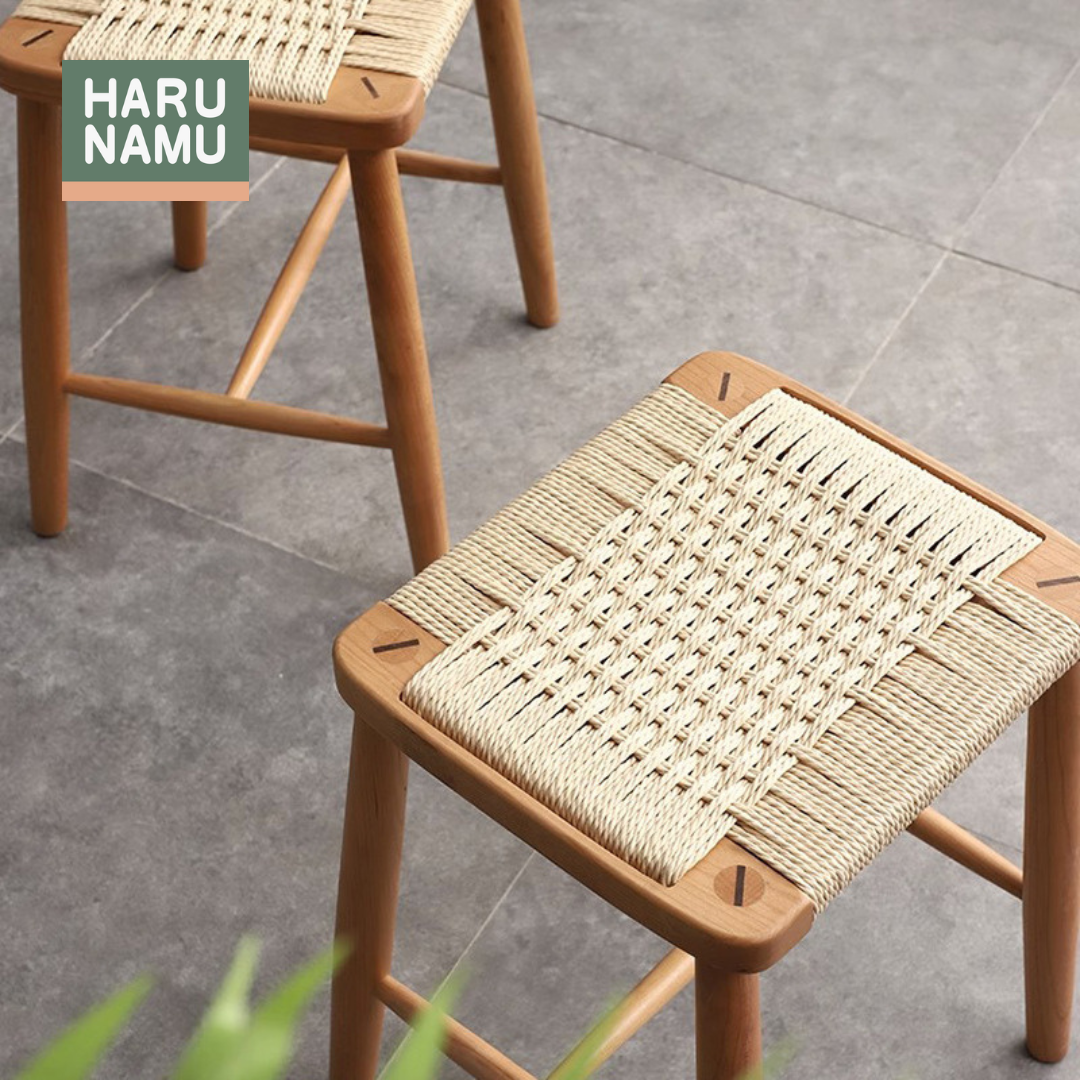 ORU Solid Wood Weave Stool