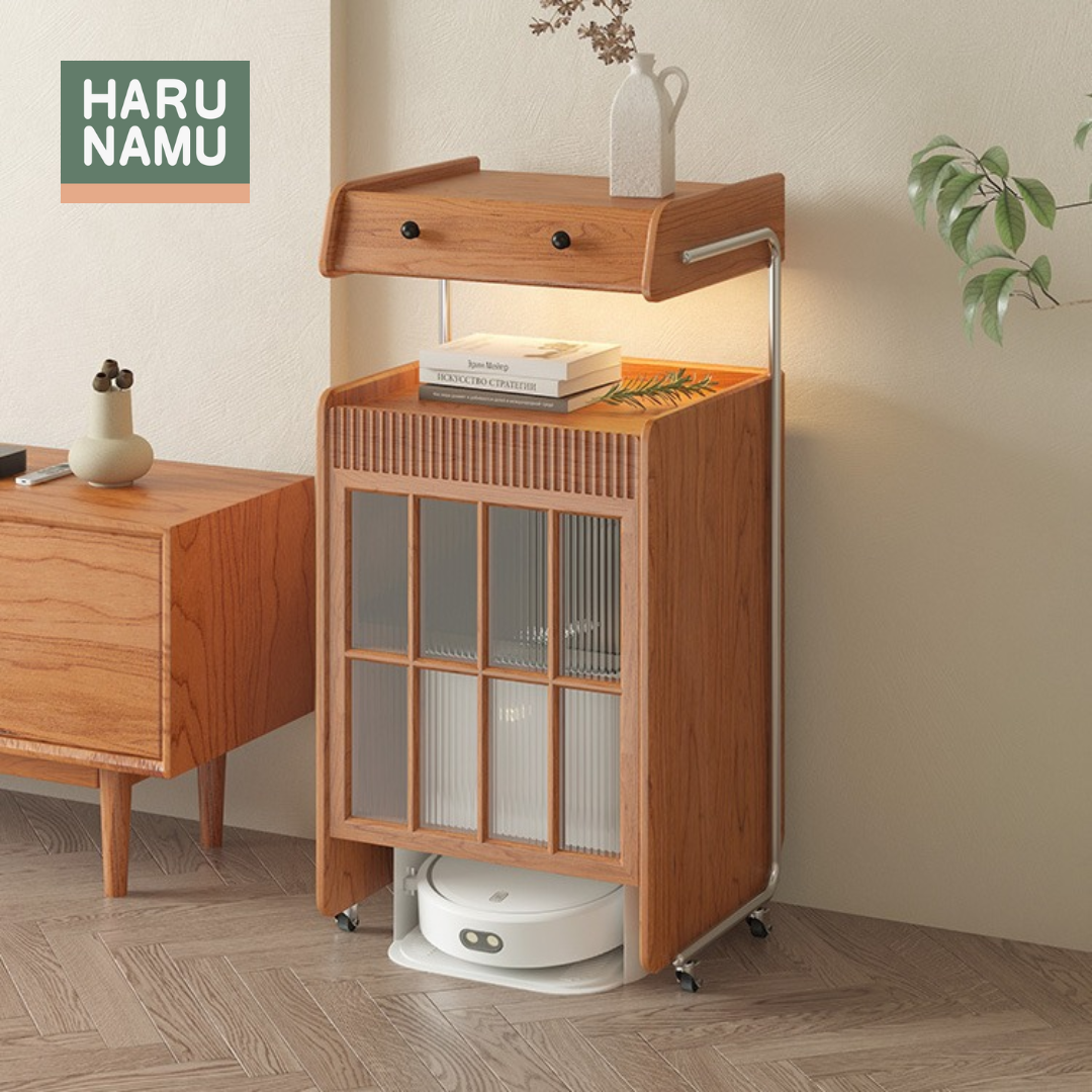 FUUKI Solid Wood Robot Vacuum Cabinet