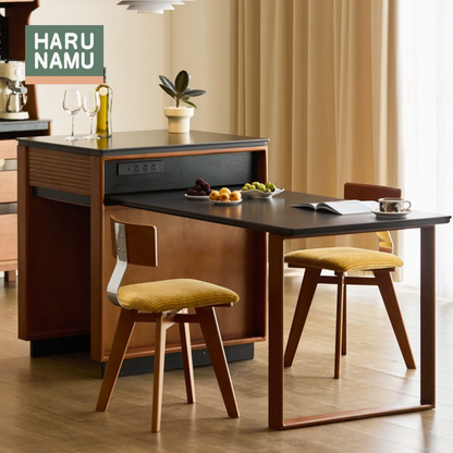 YOSHINORI Solid Wood Dining Table with Kitchen Island