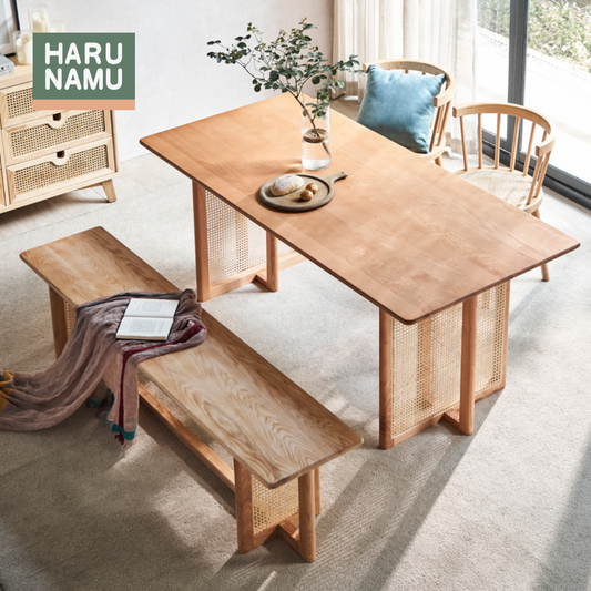 JIN Rattan Solid Wood Dining Table
