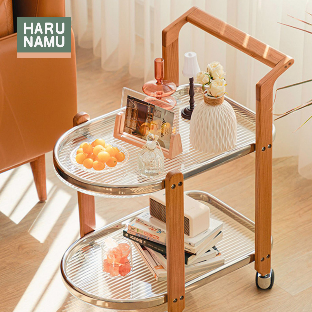 MANAMI Solid Wood Tea Trolley