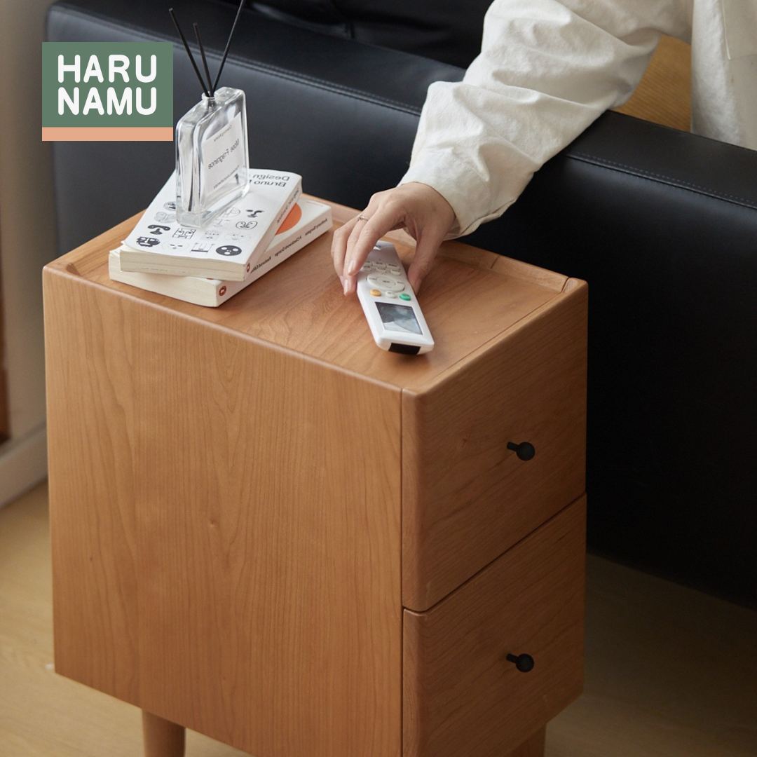 YASUKO Narrow Solid Wood Bedside Drawer