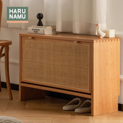 KAORI Rattan Solid Wood Shoe Cabinet