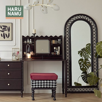 SERI Ebony Black Rattan Mirror