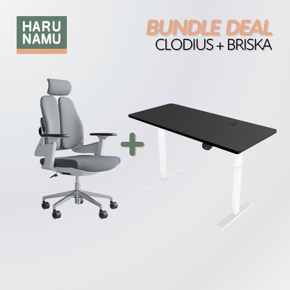 CLODIUS x BRISKA Standing Desk and Chair Bundle
