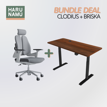 CLODIUS x BRISKA Standing Desk and Chair Bundle