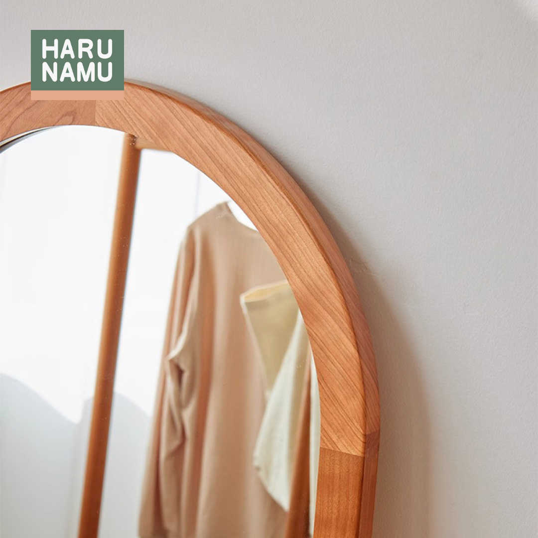 MARUI Rounded Solid Wood Full Length Mirror