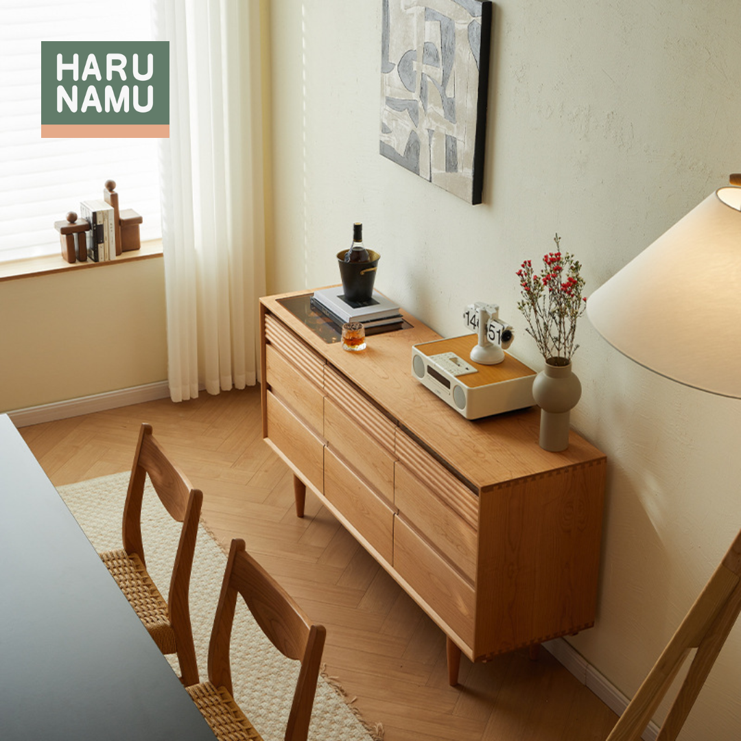 CHIAKI Solid Cherry Wood Chest of Drawers
