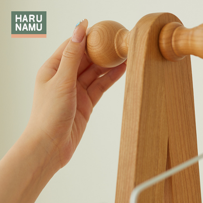 HIDEHISA Solid Wood Grooved Clothes Rack