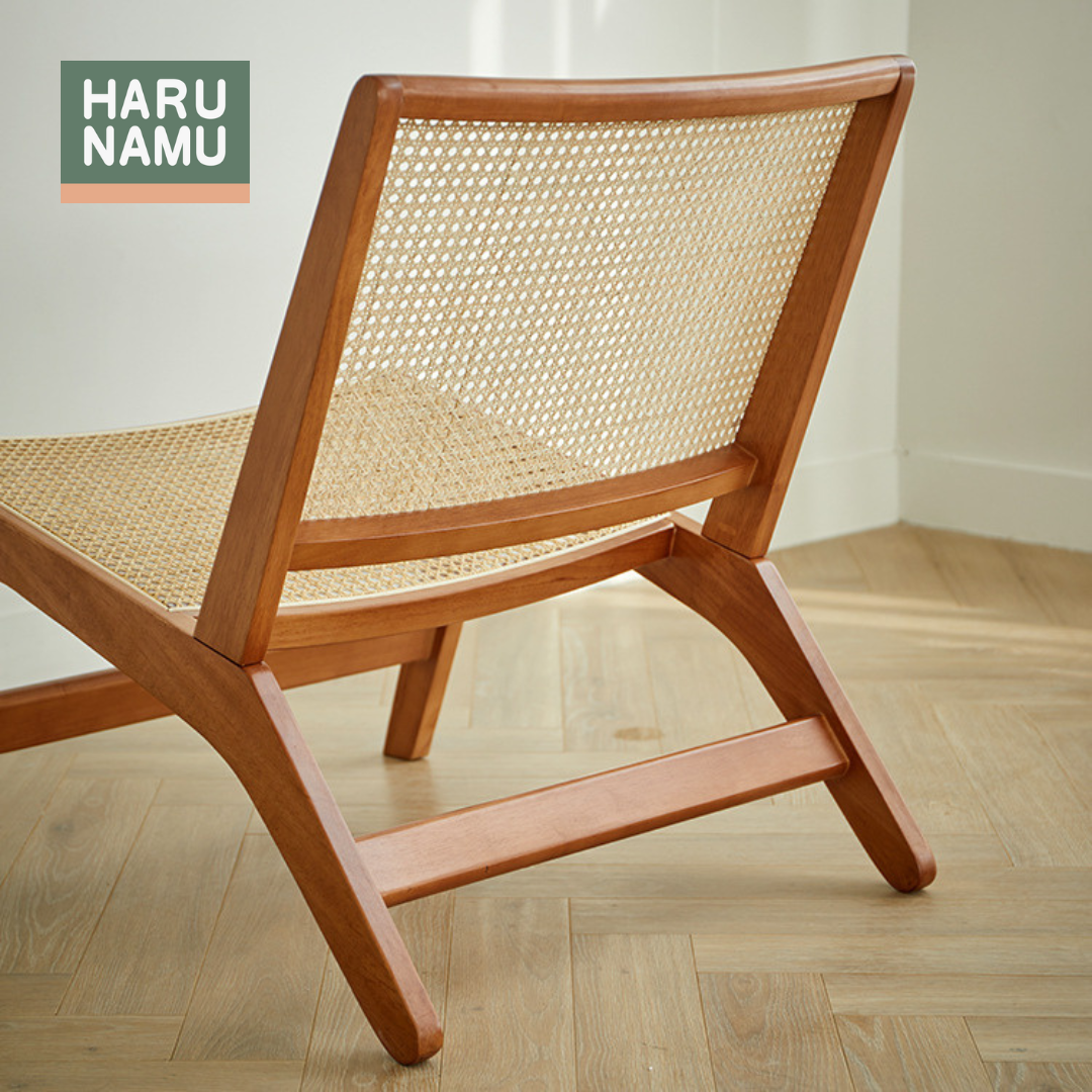 SOYOKAZE Solid Wood Rattan Lounge Chair